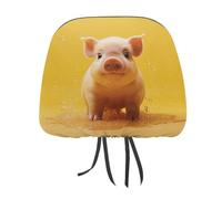 MNVTSKOP Piggy is Jumping - Copri poggiatesta per auto, universale, anti-sporco, facile da installare, durevole, traspirante, accessorio per auto, camion, SUV