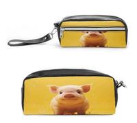 MNVTSKOP Piggy Is Jumping - Trousse da viaggio per cosmetici, portatile, organizer per cancelleria per donne e insegnanti