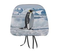 MNVTSKOP Pinguino Antartide Ice poggiatesta copre per auto universale anti-sporco poggiatesta protezione facile da installare durevole traspirante accessori per veicoli per auto camion SUV