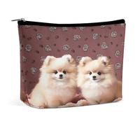 MNVTSKOP Pomeranians Cuccioli E Point Cosmetic Bag Grande Capacità Viaggio Makeup Bag Trendy Portable Toiletry Bag per le donne