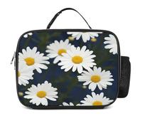 MNVTSKOP Portapranzo a forma di margherita con motivo margherita riutilizzabile borsa tote a prova di perdite con manico per ufficio picnic spiaggia