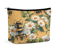 MNVTSKOP Primavera Estate Bee Cosmetic Bag Grande Capacità Viaggio Makeup Bag Trendy Portable Toiletry Bag per le donne