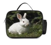 MNVTSKOP Rabbit on The Grass - Contenitore per il pranzo, riutilizzabile, a prova di perdite, con manico, per ufficio, picnic, spiaggia