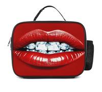 MNVTSKOP Red Labbra Con Diamante Lunch Box Riutilizzabile Lunchbox A Prova Di Perdite Tote Bag Con Maniglia per Ufficio Picnic Spiaggia