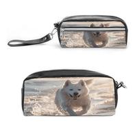 MNVTSKOP Running on the beach makeup bag piccola cosmetica custodia da viaggio portatile cancelleria organizzatore per donne insegnante