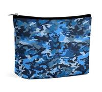 MNVTSKOP Sacchetto cosmetico blu del modello della borsa di trucco di grande capacità di viaggio borsa da toilette portatile alla moda per le donne