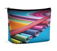 MNVTSKOP Sacchetto cosmetico del rotolo di carta variopinta della borsa di trucco di viaggio di grande capacità borsa da toilette portatile alla moda per le