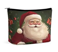 MNVTSKOP Sacchetto cosmetico di Babbo Natale di Natale di grande capacità di viaggio di trucco borsa da toilette portatile alla moda per le donne