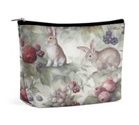 MNVTSKOP Sacchetto cosmetico disegnato a mano del coniglio della borsa di trucco di viaggio di grande capacità Borsa da toilette portatile alla moda per le donne