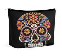 MNVTSKOP Sacchetto cosmetico disegnato a mano del cranio di grande capacità di viaggio di trucco borsa da toilette portatile alla moda per le donne