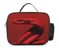 MNVTSKOP Scatola portapranzo a forma di serpente rosso riccio, riutilizzabile, a prova di perdite, con manico, per ufficio, picnic, spiaggia