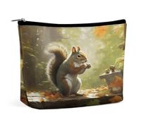 MNVTSKOP Scoiattolo Mangia Noci Borsa Cosmetica Grande Capacità di Viaggio Makeup Bag Trendy Portable Toiletry Bag per le Donne
