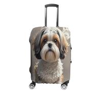 MNVTSKOP Shih Tzu - Copertura per bagagli per cani, antigraffio, lavabile, in poliestere, elastica, protezione per bagagli da viaggio, bianco, M