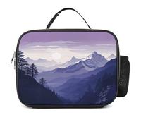 MNVTSKOP Silhouette of Mountains Contenitore per il pranzo riutilizzabile Borsa per il pranzo a prova di perdite con maniglia per ufficio picnic spiaggia