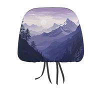MNVTSKOP Silhouette of Mountains, copri poggiatesta per auto, universale, anti-sporco, facile da installare, durevole, traspirante, accessori per veicoli per auto, camion, SUV