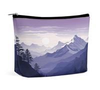 MNVTSKOP Silhouette of Mountains Cosmetic Bag Grande Capacità Viaggio Makeup Bag Trendy Portable Toiletry Bag per le donne