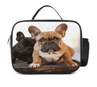 MNVTSKOP Simpatico contenitore per il pranzo con bulldog francese, riutilizzabile, a prova di perdite, con manico, per ufficio, picnic, spiaggia