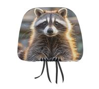 MNVTSKOP Simpatico Raccoon Poggiatesta per Auto Universale Anti-Sporco Poggiatesta Protettore Facile da Installare Durevole Traspirante Accessori per Veicoli per Auto Camion SUV