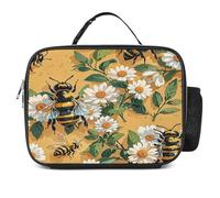 MNVTSKOP Spring Summer Bee Lunch Box riutilizzabile Lunchbox a prova di perdite Tote Bag con manico per ufficio picnic spiaggia