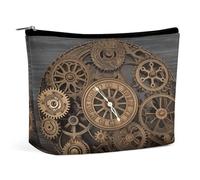 MNVTSKOP Steampunk Gears Clock Cosmetic Bag Grande Capacità Viaggio Makeup Bag Trendy Portable Toiletry Bag per le donne