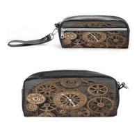 MNVTSKOP Steampunk Gears Clock Makeup Bag Piccolo Cosmetico Viaggio Caso Portatile Cancelleria Organizzatore per Donne Insegnante