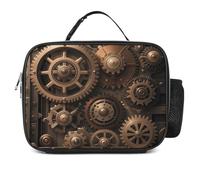 MNVTSKOP Steampunk Gears meccanico Lunch Box Riutilizzabile Borsa Tote a Prova di Perdite con Manico per Ufficio Picnic Spiaggia