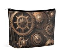 MNVTSKOP Steampunk Meccanico Ingranaggi Cosmetici Borsa di Grande Capacità di Viaggio di Trucco Sacchetto di Trucco Alla Moda Portatile Borsa Da Toilette