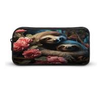 MNVTSKOP Un bradipo e un bradipo bambino astuccio grande capacità astuccio ufficio matita borsa per uomo donna organizzatore scrivania