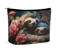 MNVTSKOP Un bradipo e un bradipo borsa cosmetica di grande capacità borsa da viaggio borsa da toilette portatile alla moda per le donne