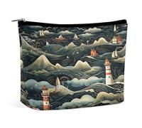 MNVTSKOP Una borsa cosmetica nera con faro di grande capacità borsa da viaggio borsa da toilette portatile alla moda per le donne