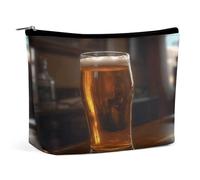 MNVTSKOP Una tazza di birra borsa cosmetica di grande capacità borsa di trucco di viaggio borsa da toilette portatile alla moda per le donne