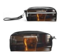 MNVTSKOP Una tazza di birra borsa per il trucco piccola custodia da viaggio per cosmetici portatile organizzatore di cancelleria per donne insegnanti