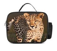 MNVTSKOP Wild Cheetah - Contenitore per il pranzo, riutilizzabile, a prova di perdite, con manico, per ufficio, picnic, spiaggia