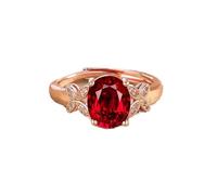 Mnyixsi Anello aperto regolabile da donna, in oro 14 carati, con farfalla e zirconia cubica, impilabile, romantico gioiello di fidanzamento colorato, taglio principessa, anello da sposa con zirconia