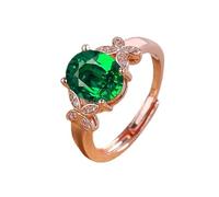 Mnyixsi Anello aperto regolabile da donna, in oro 14 carati, con farfalla e zirconia cubica, impilabile, romantico gioiello di fidanzamento colorato, taglio principessa, anello da sposa con zirconia