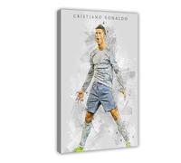 Mnyuein 6 poster di Cristiano Ronaldo su tela, decorazione artistica da parete per soggiorno e camera da letto, decorazione con cornice, 30 x 45 cm