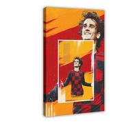 Mnyuein Antoine Griezmann - Poster su tela, motivo: giocatore di calcio, decorazione artistica da parete per soggiorno e camera da letto, decorazione con cornice, 30 x 45 cm