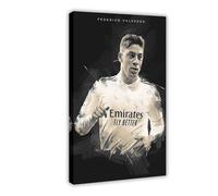 Mnyuein Federico Valverde, poster su tela, motivo: calcio, decorazione per camera da letto, ufficio, camera da letto, cornice regalo: 60 x 90 cm
