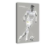 Mnyuein Federico Valverde - Poster su tela, motivo: calcio, decorazione per camera da letto, ufficio, camera da letto, regalo, dimensione: 30 x 45 cm