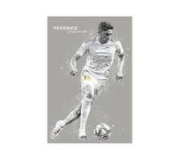 Mnyuein Federico Valverde - Poster su tela, motivo: calcio, decorazione per camera da letto, ufficio, camera da letto, regalo, senza cornice: 40 x 60 cm