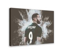 Mnyuein Karim Benzema, poster su tela con giocatore di calcio, decorazione artistica da parete, per soggiorno e camera da letto, decorazione con cornice: 30 x 45 cm