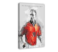 Mnyuein Poster di Dennis Bergkamp, stampa artistica da parete con giocatore di calcio, decorazione artistica da parete, per soggiorno e camera da letto, con cornice: 50 x 75 cm