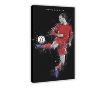 Mnyuein Poster su tela con giocatore di calcio Virgil Van Dijk, decorazione per camera da letto, ufficio, camera da letto, regalo, cornice 40 x 60 cm
