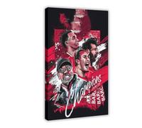 Mnyuein Poster su tela con Virgil Van Dijk Mohamed Salah giocatore di calcio, decorazione artistica da parete per soggiorno e camera da letto, con cornice: 50 x 75 cm