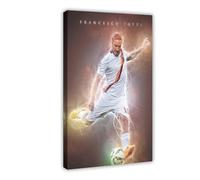 Mnyuein Poster su tela di Francesco Totti, decorazione artistica da parete per soggiorno, camera da letto, decorazione, cornice, 50 x 75 cm