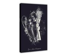 Mnyuein Poster su tela di Sir Alex Ferguson, con giocatore di calcio, decorazione per camera da letto, ufficio, camera da letto, regalo, cornice, 60 x 90 cm