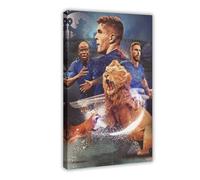 Mnyuein Poster su tela, motivo: giocatore di calcio Olivier Giroud N'Golo Kante, decorazione artistica da parete per soggiorno e camera da letto, decorazione con cornice: 40 x 60 cm