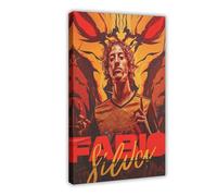 Mnyuein Stampa artistica da parete con giocatore di calcio Fabio Silva, poster su tela, decorazione artistica da parete, per soggiorno e camera da letto, con cornice: 30 x 45 cm