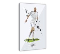 Mnyuein Zinedine Poster Zidane con giocatore di calcio 8, decorazione artistica da parete per soggiorno, camera da letto, decorazione con cornice: 40 x 60 cm