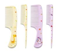 MNYXIS Set 4 Pettini per Capelli Bambina, Pettine a Coda e a Denti Larghi con Disegni di Balena e Unicorno, pettine crosta lattea neonato, spazzola neonato, Pettine Districante Delicato per Ragazze